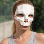Papercraft masque de crâne en origami 3D