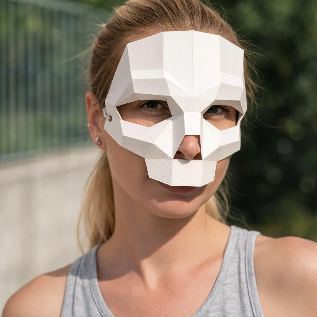 Papercraft Schädelmaske aus 3D-Origami