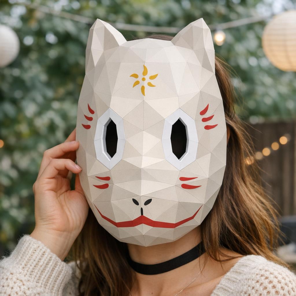 Papercraft masque de Gin en origami 3D