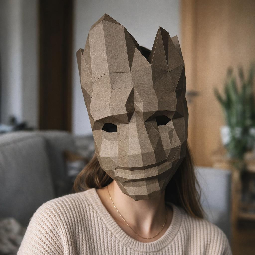Papercraft masque de Groot en origami