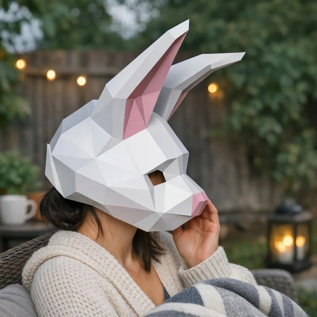 Papercraft maschera di procione in origami 3D