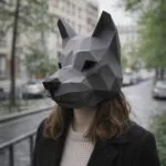 Papercraft masque de loup en origami 3D