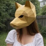 Papercraft maschera di lupo in origami 3D