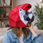Papercraft masque de perroquet en origami 3D