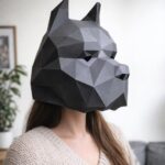 Papercraft Pitbull-Maske aus 3D-Origami