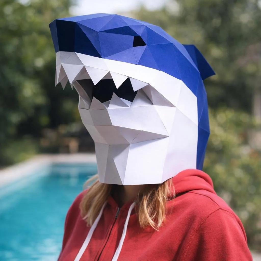Papercraft maschera di squalo in origami