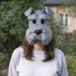 Papercraft masque de schnauzer en origami