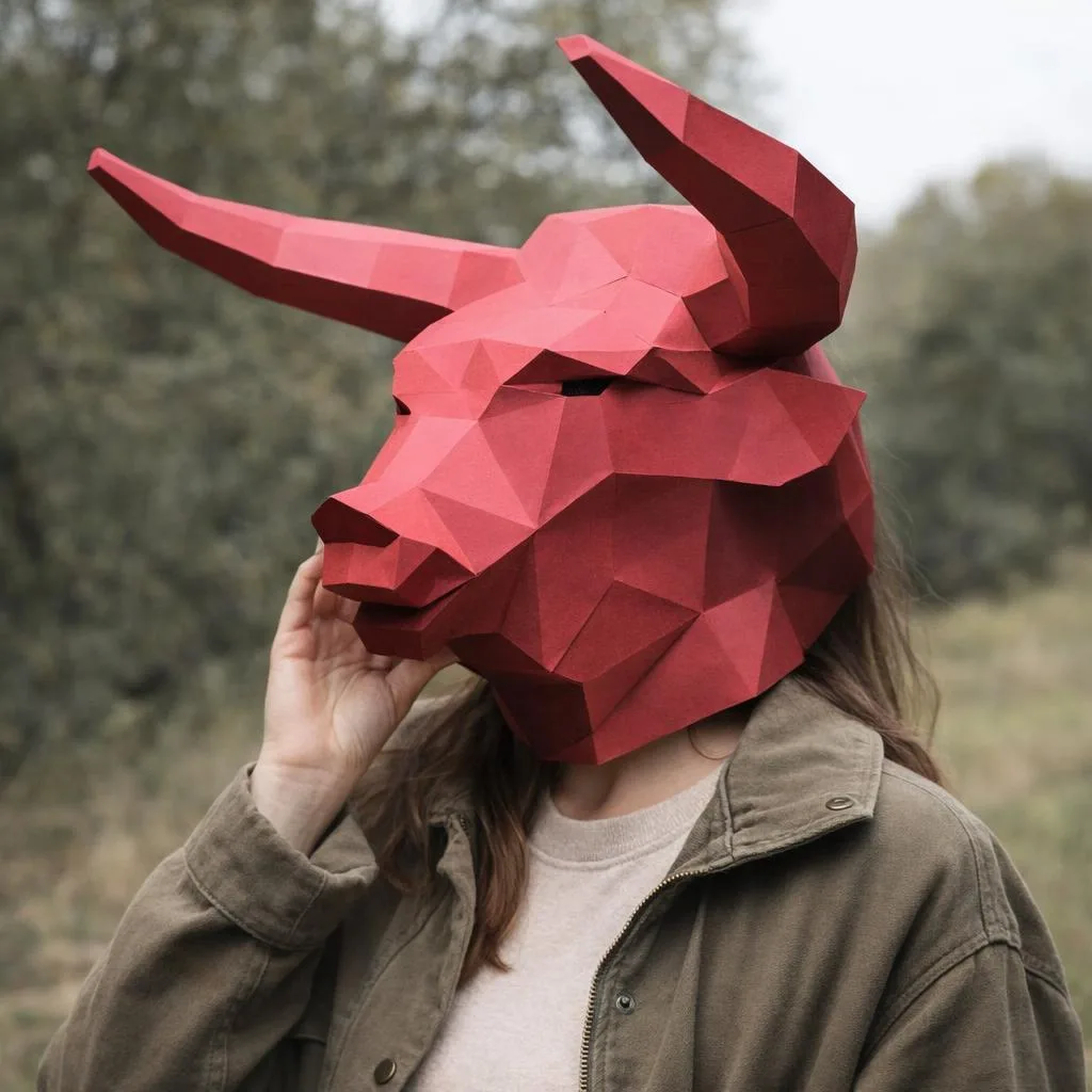 Papercraft masque de taureau en origami