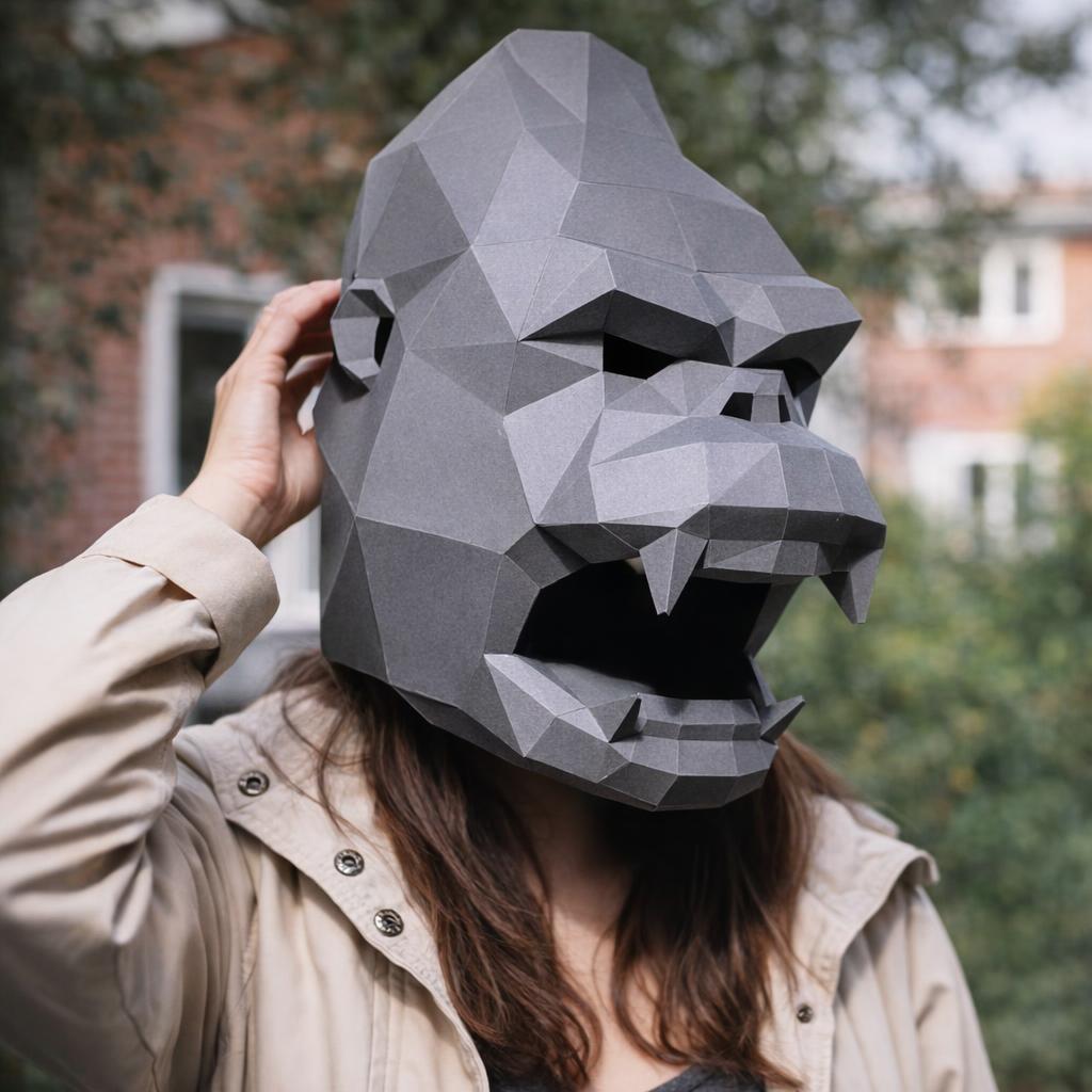 Papercraft masque King Kong en origami