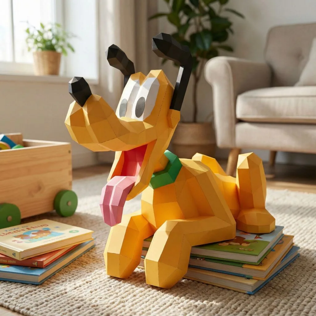 Papercraft modelo de perro en origami de papel 3D DIY