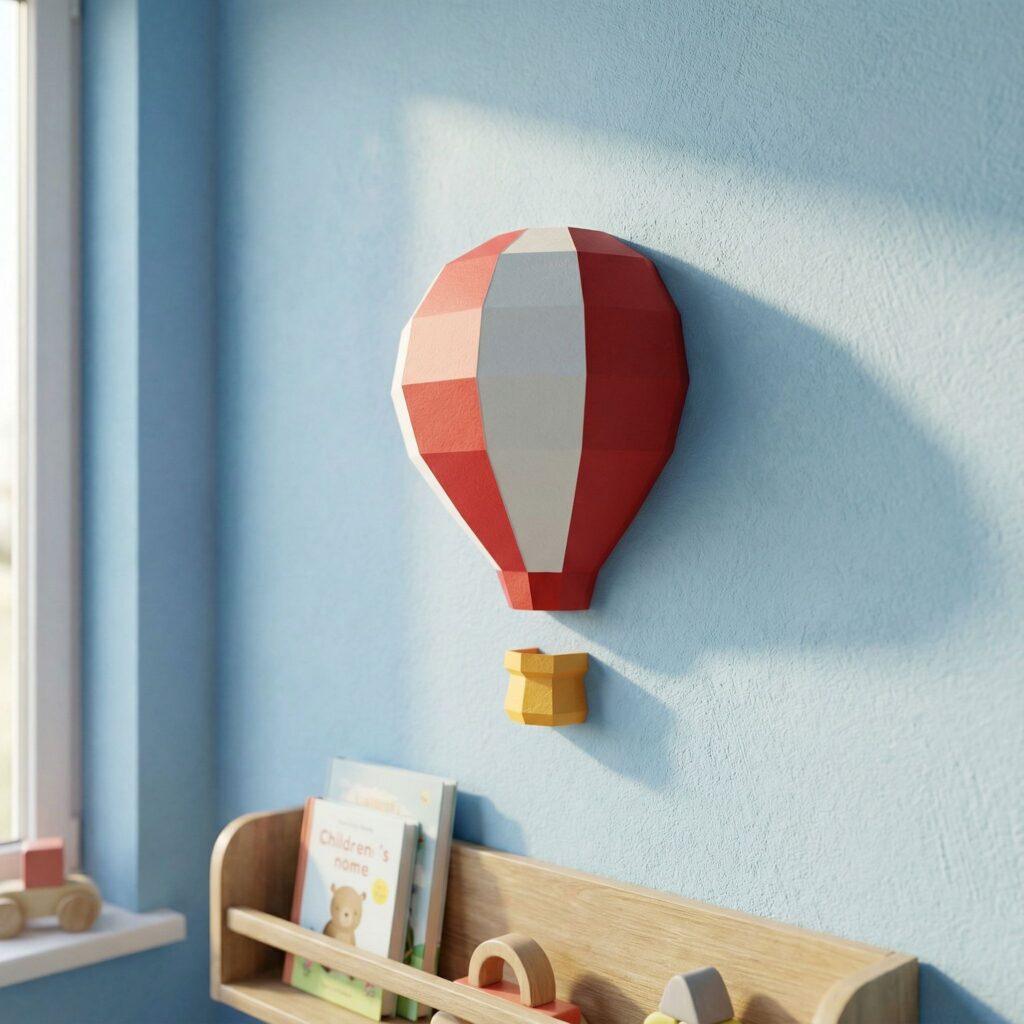 Papercraft montgolfière en origami 3D