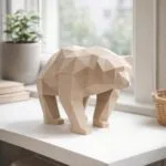 Papercraft urso em movimento em origami 3D
