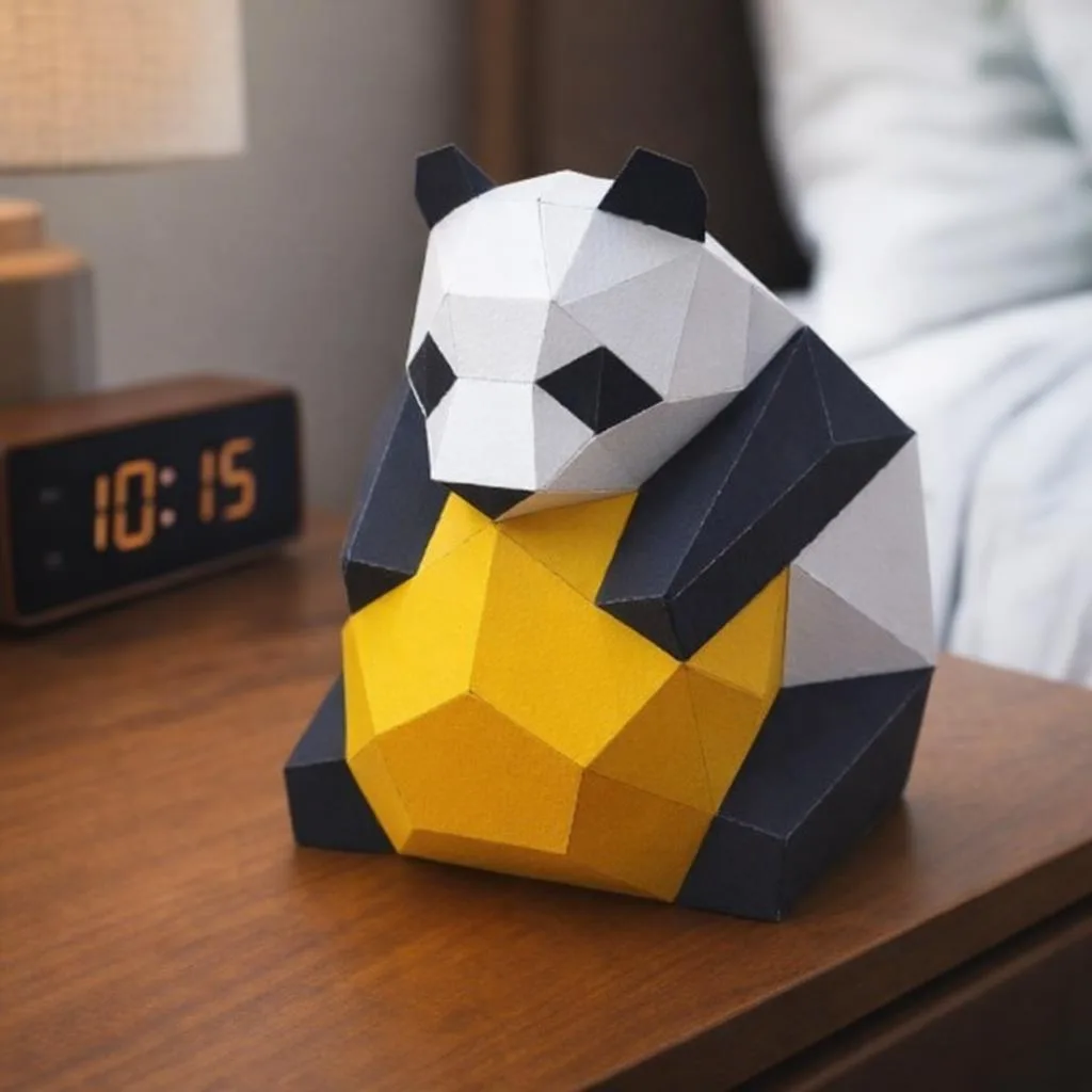 Papercraft Panda als 3D-Origami