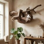 Papercraft paresseux suspendu à sa branche en origami 3D