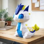 Papercraft petit dragon cartoon en origami 3D