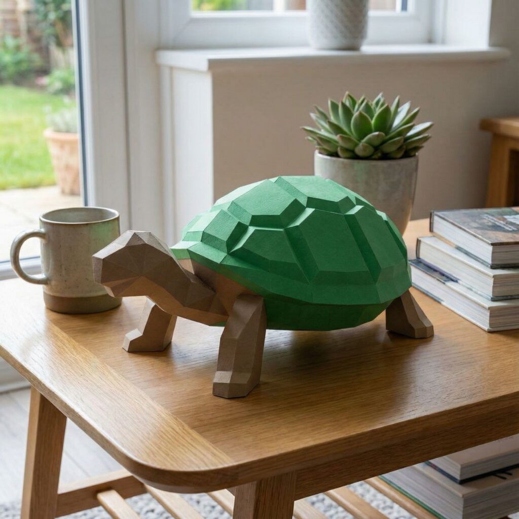 Papercraft petite tortue en origami 3D