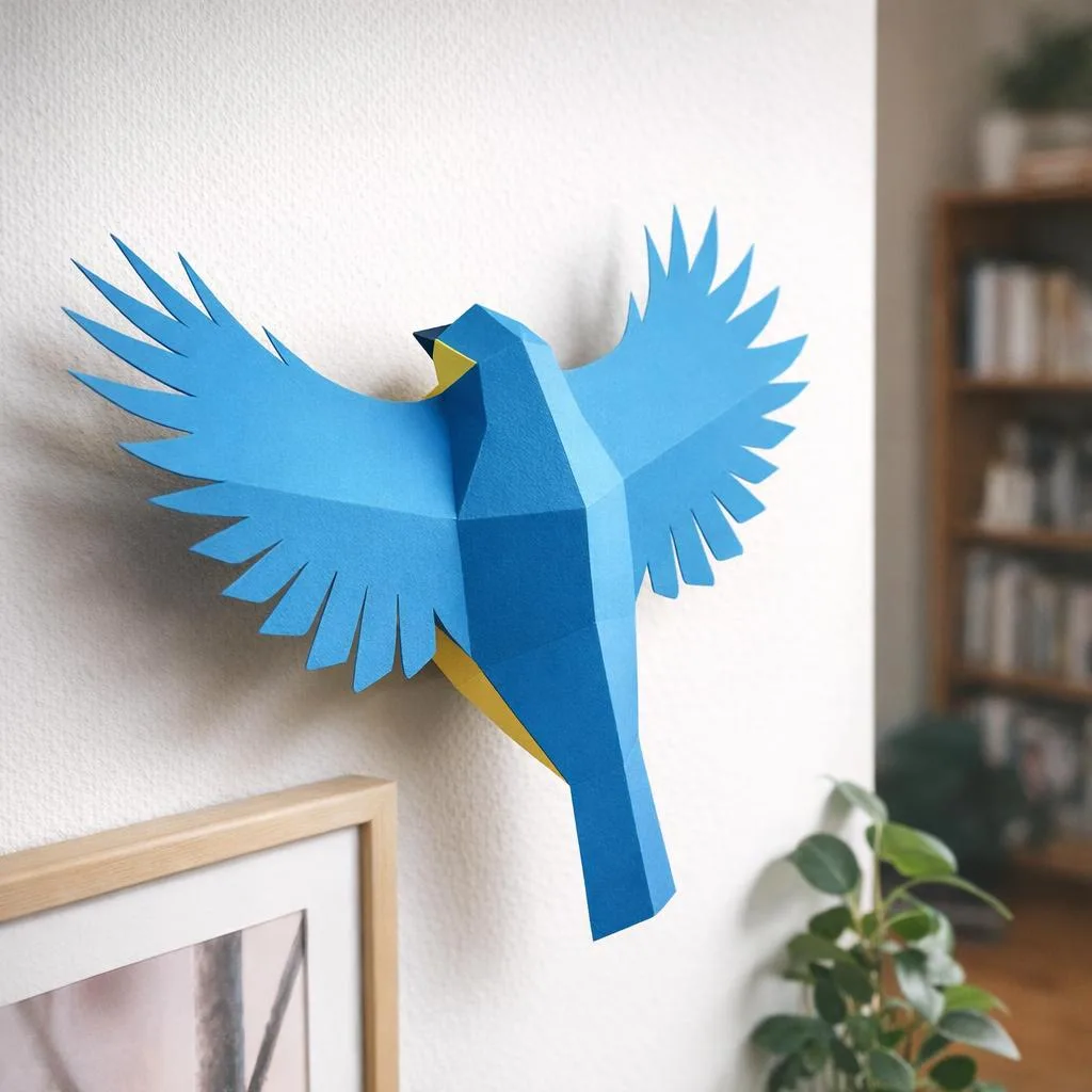 Papercraft kleine Vögel als 3D-Origami