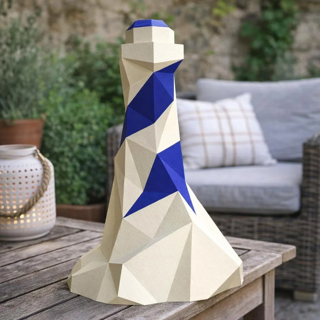 Origami 3D vuurtoren in papier