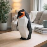 Papercraft pingouin en origami 3D