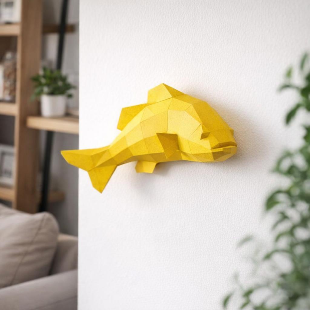 Papercraft poissons muraux en origami 3D