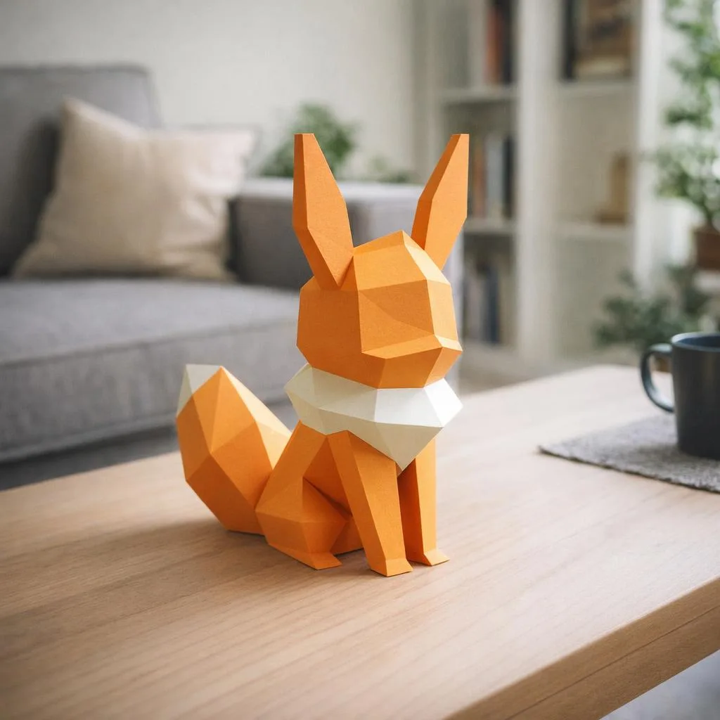 Papercraft Pokémon Eevee em origami 3D