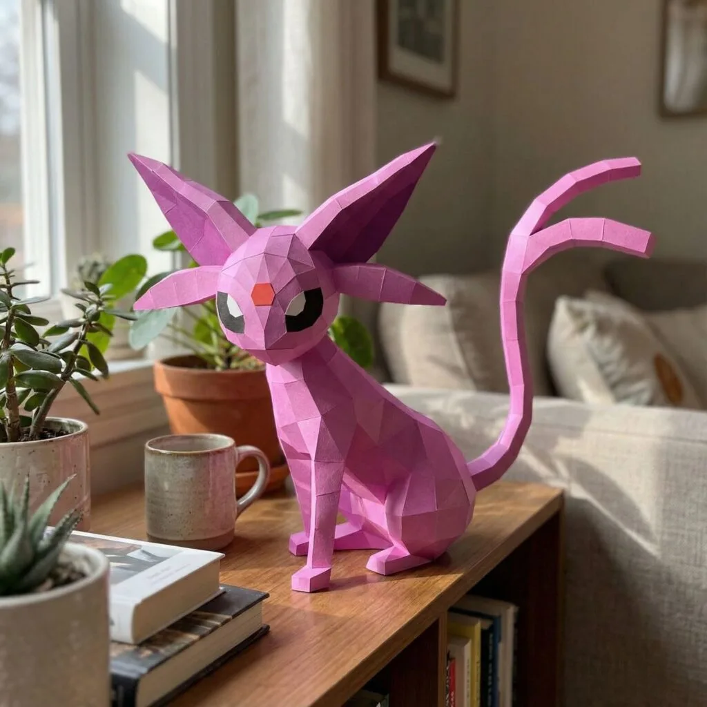 Papercraft Pokémon Espeon en origami 3D