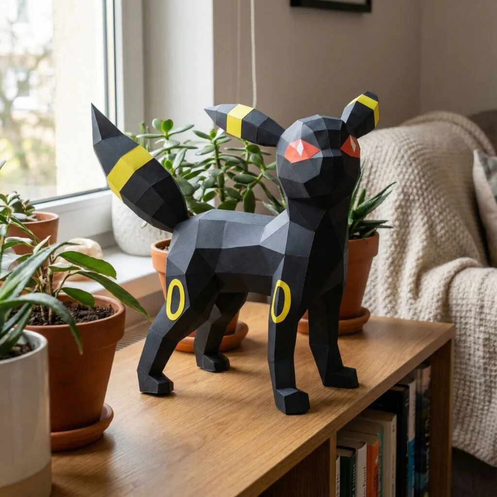 3D Origami Umbreon Pokémon Papercraft