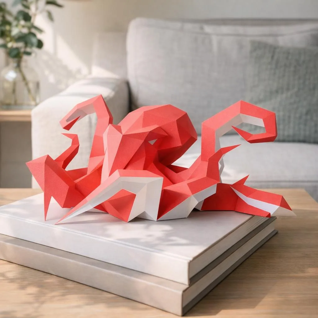 Papercraft polvo em origami 3D