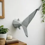 Papercraft queue de requin murale en origami
