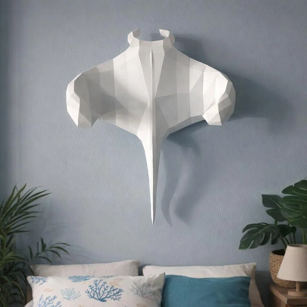 Papercraft raia manta in origami 3D