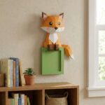 Papercraft raposa sentada em origami 3D