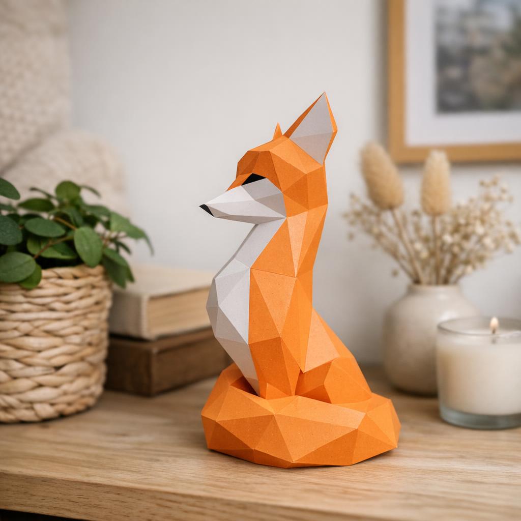 Papercraft Panda Practicing Martial Arts in Origami