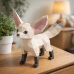 Papercraft renard Fennec en origami 3D