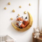 Papercraft Renard Lune origami papier 3D