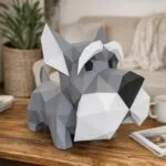 Papercraft Schnauzer als 3D-Origami