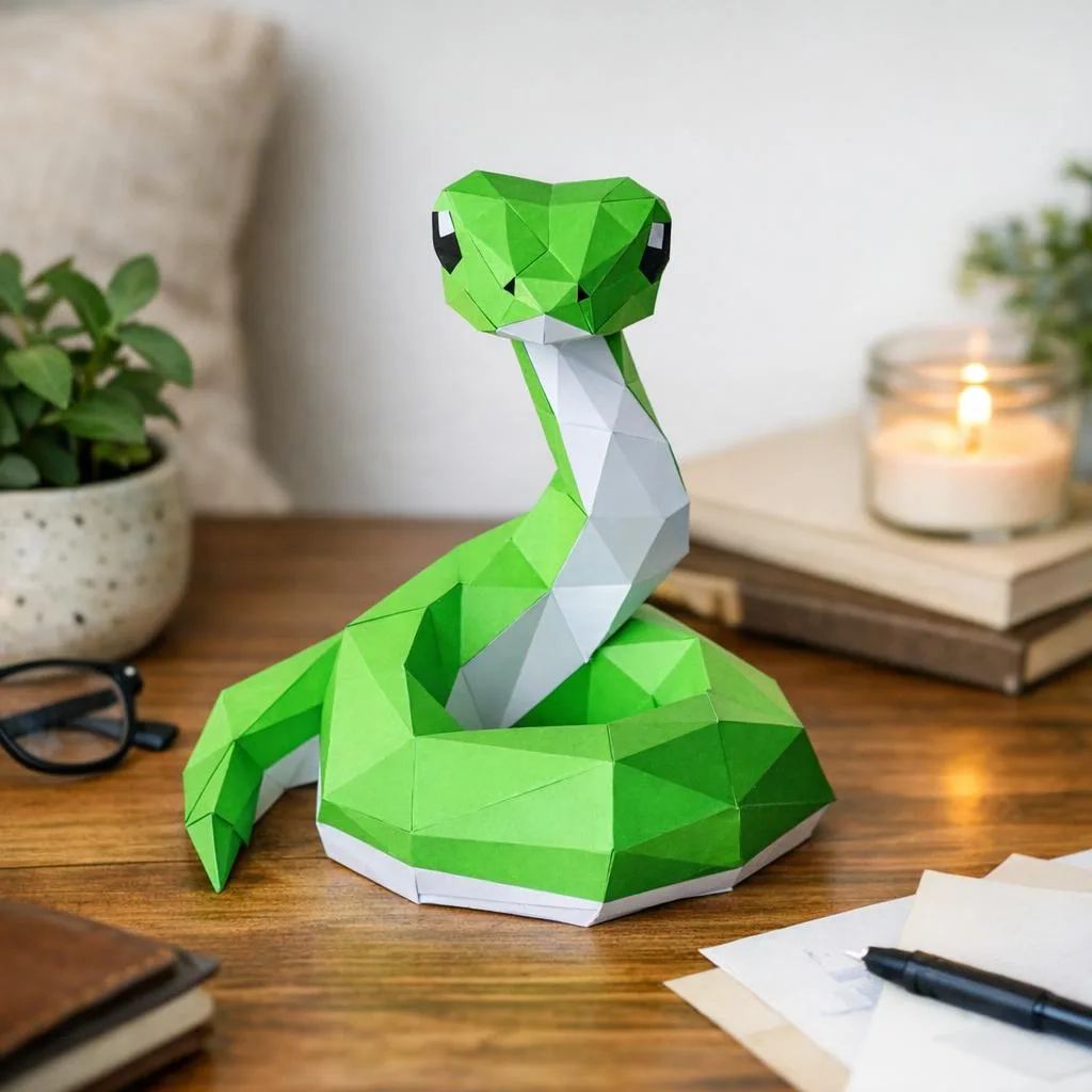 3D-Origami-Papercraft Schlange