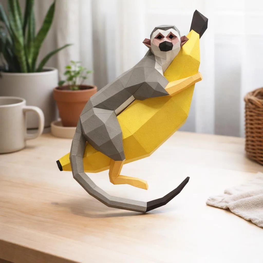 Papercraft de filhote de Husky em origami