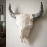 Schedel bizon papercraft 3D, weergave 2