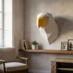 Papercraft cabeça de águia mural em origami 3D