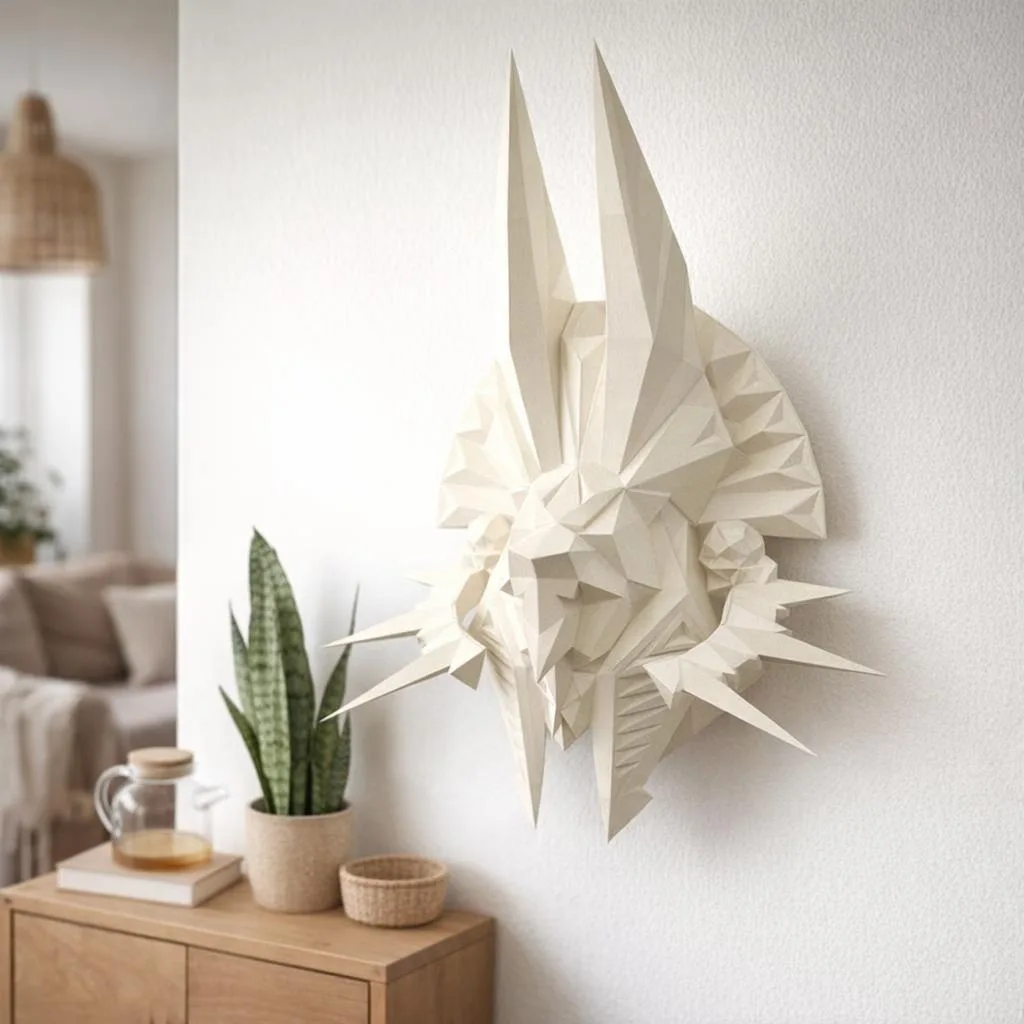Papercraft Anubis-Kopf als 3D-Origami