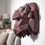 Papercraft tête de bison en origami 3D