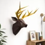 3D Origami Papercraft Deer Head
