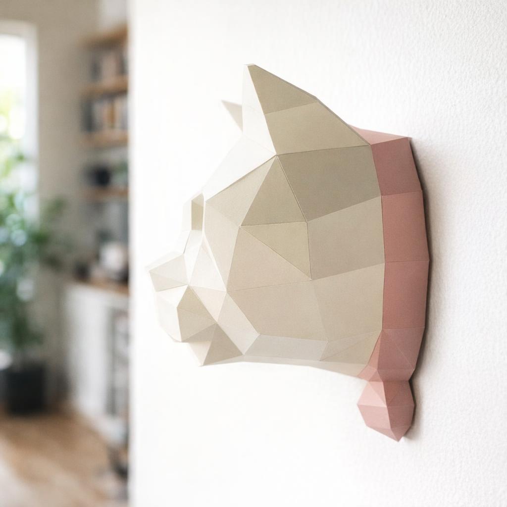 Papercraft tête de chat en origami