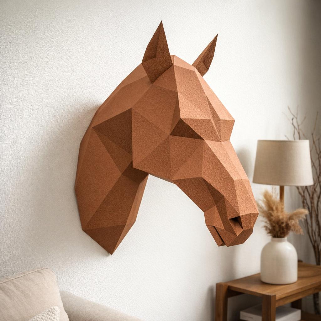 Papercraft de tête de bélier en origami