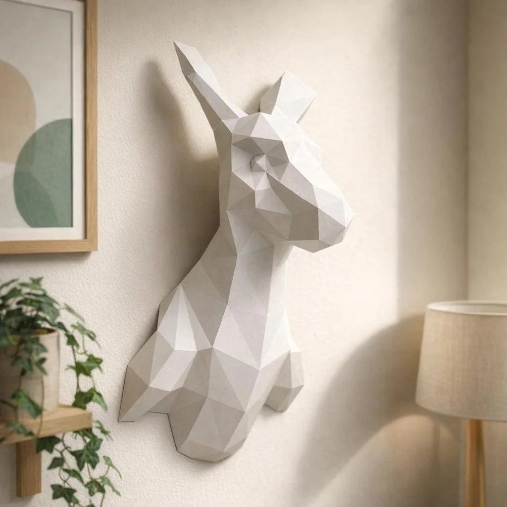 Papercraft Kängurukopf als 3D-Origami