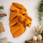 Papercraft 3D origami lion head