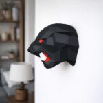 Papercraft tête de panthère noire en origami 3D