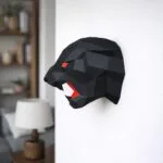 Papercraft cabeça de pantera negra em origami 3D