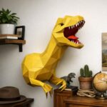 Papercraft tête de raptor Jurassic Park en origami