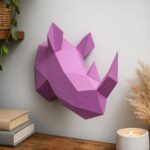 3D Origami Papercraft Rhinoceros Head